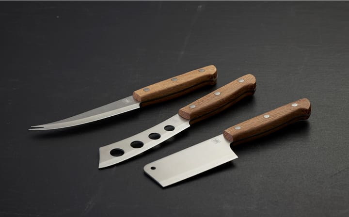 Foresta cheese knife 3 pieces, Oak-stainless steel Morsø