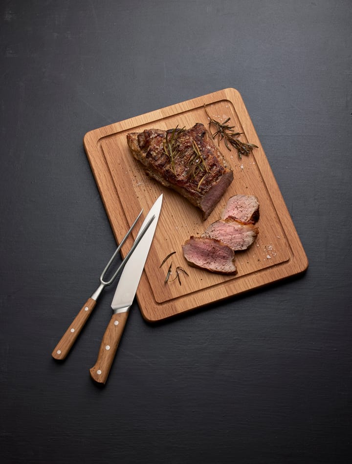 Foresta steak fork 28 cm, Stainless steel-oak Morsø