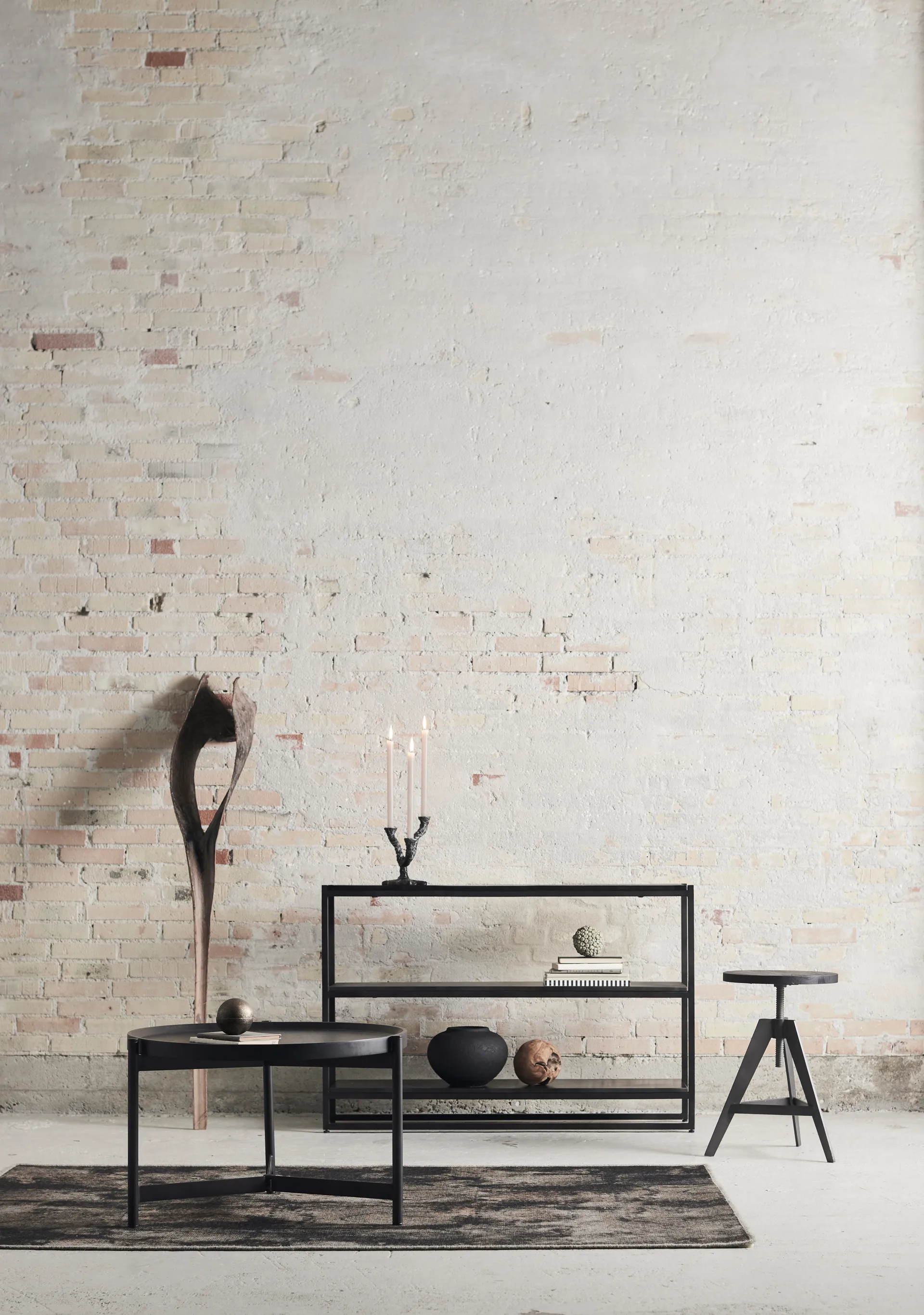 Ava candle sticks 22 cm, Antique grey MUUBS