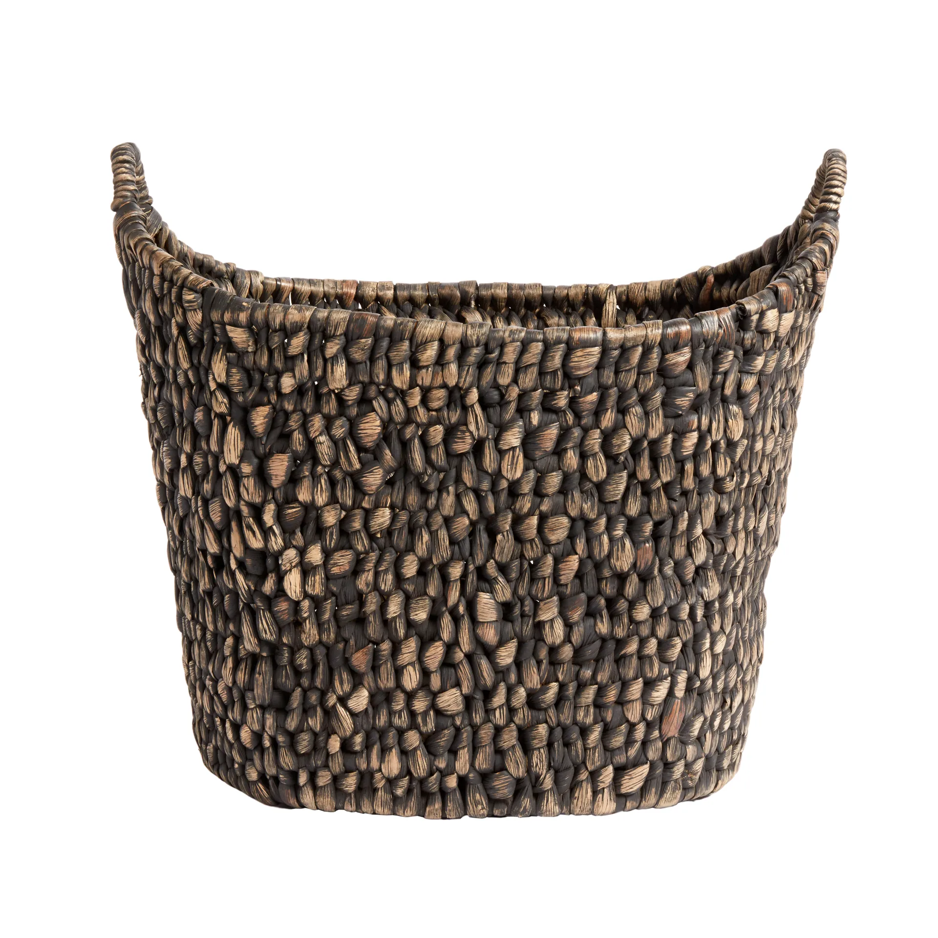 Basha basket Ø42 cm, Water hyacinth-black MUUBS