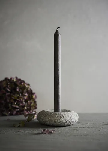Luna candle holder - Grey, Ø13x4.8 cm - MUUBS