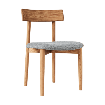 Tetra chair with padded seat - Concrete coloured fabric-natural oiled oak - MUUBS