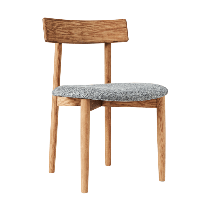 Tetra chair with padded seat, Concrete coloured fabric-natural oiled oak MUUBS