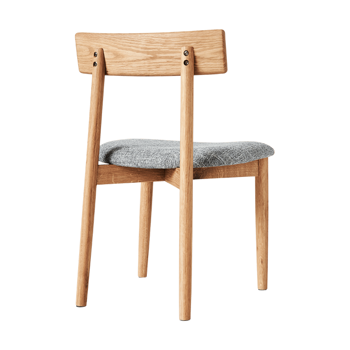 Tetra chair with padded seat, Concrete coloured fabric-natural oiled oak MUUBS