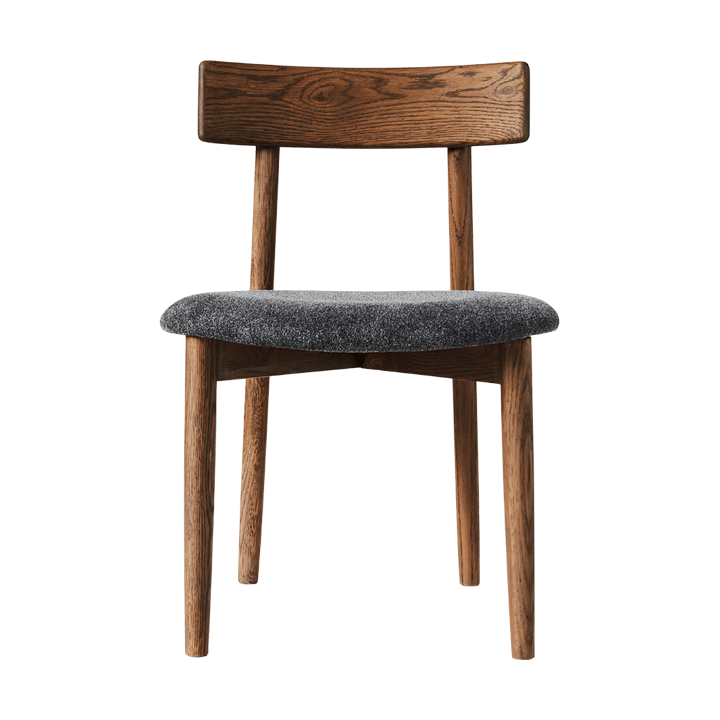 Tetra chair with padded seat - Granite coloured fabric-dark oiled oak - MUUBS