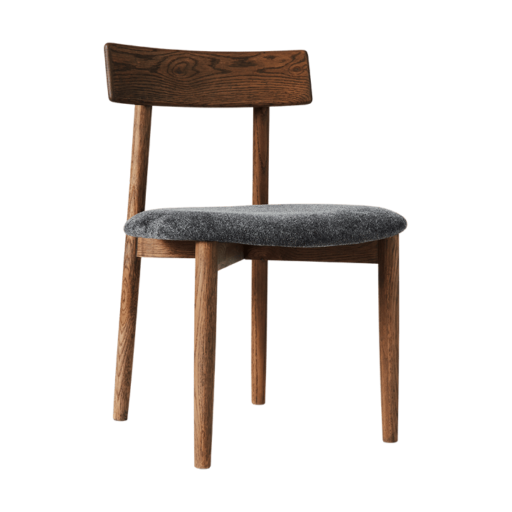 Tetra chair with padded seat, Granite coloured fabric-dark oiled oak MUUBS