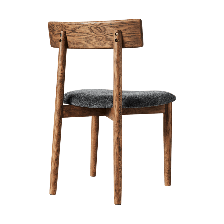 Tetra chair with padded seat, Granite coloured fabric-dark oiled oak MUUBS
