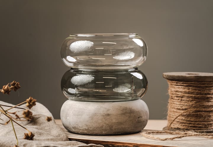 Bagel vase/lantern 22 cm, grey Muurla