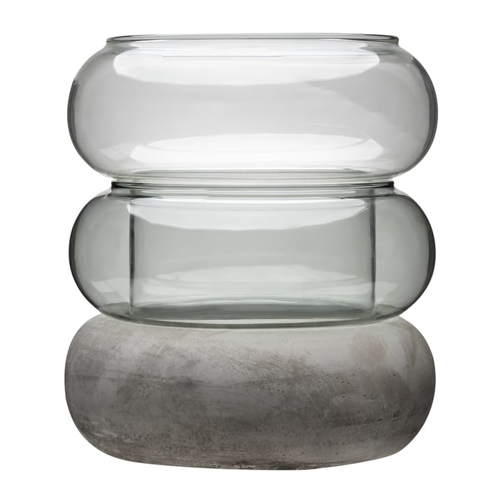 Bagel vase/lantern 22 cm, grey Muurla