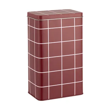 Checks & Stripes tin jar 12x8x20 cm - Brown-pink - Muurla