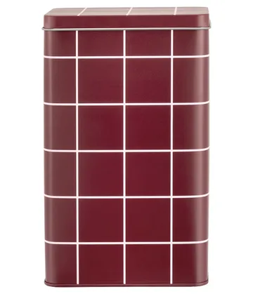 Checks & Stripes tin jar 12x8x20 cm - Brown-pink - Muurla