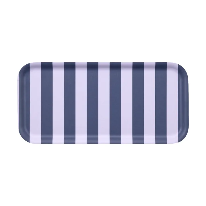 Checks & Stripes tray 13x27 cm - Lilac-blue - Muurla