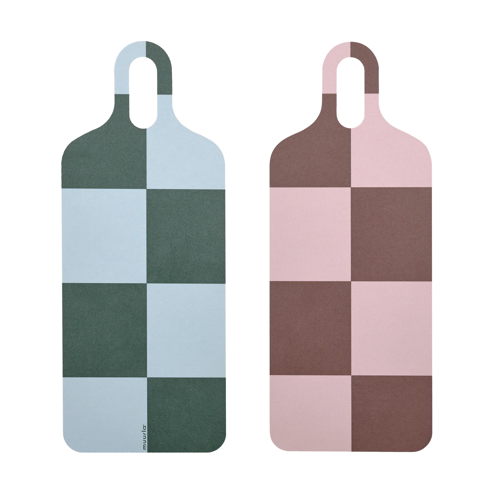 Checks & Stripes tray 13x33 cm, Brown-pink-green Muurla