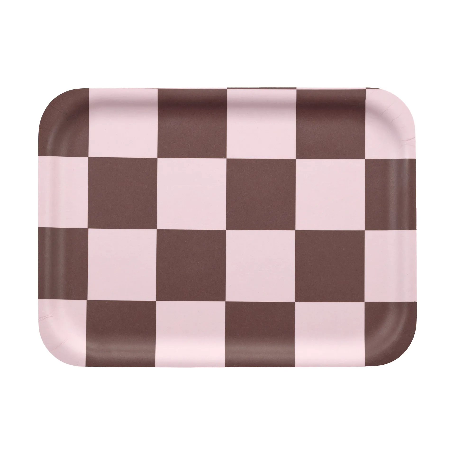 Checks & Stripes tray 20x27 cm, Brown-pink Muurla