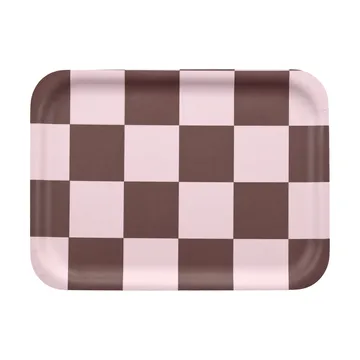 Checks & Stripes tray 20x27 cm - Brown-pink - Muurla