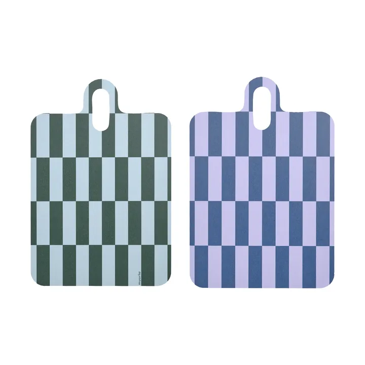 Checks & Stripes tray 21x31 cm - Lilac-blue-green - Muurla