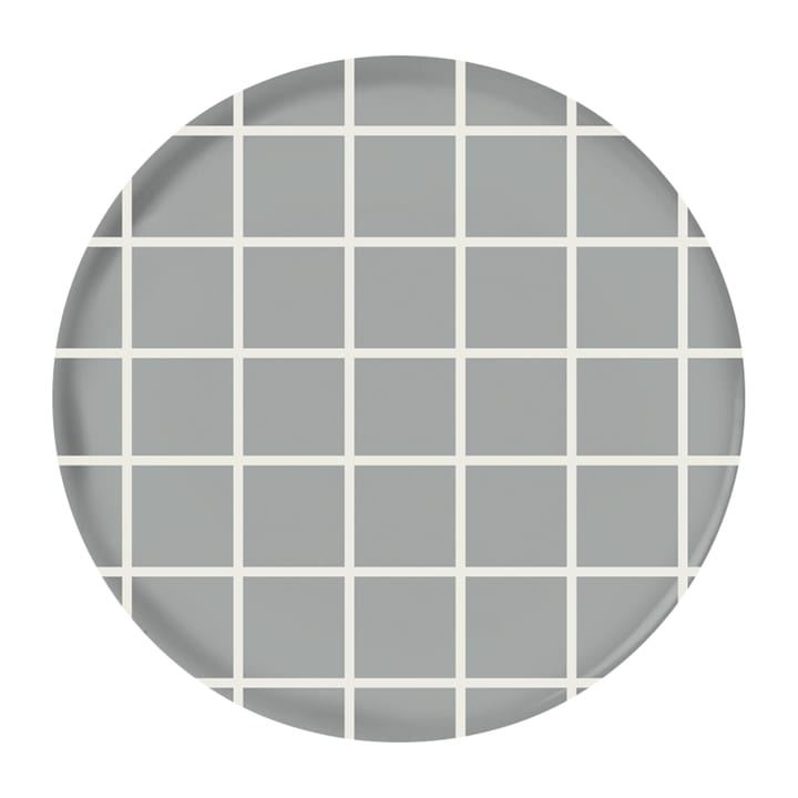 Checks & Stripes tray Ø35 cm - grey-white - Muurla