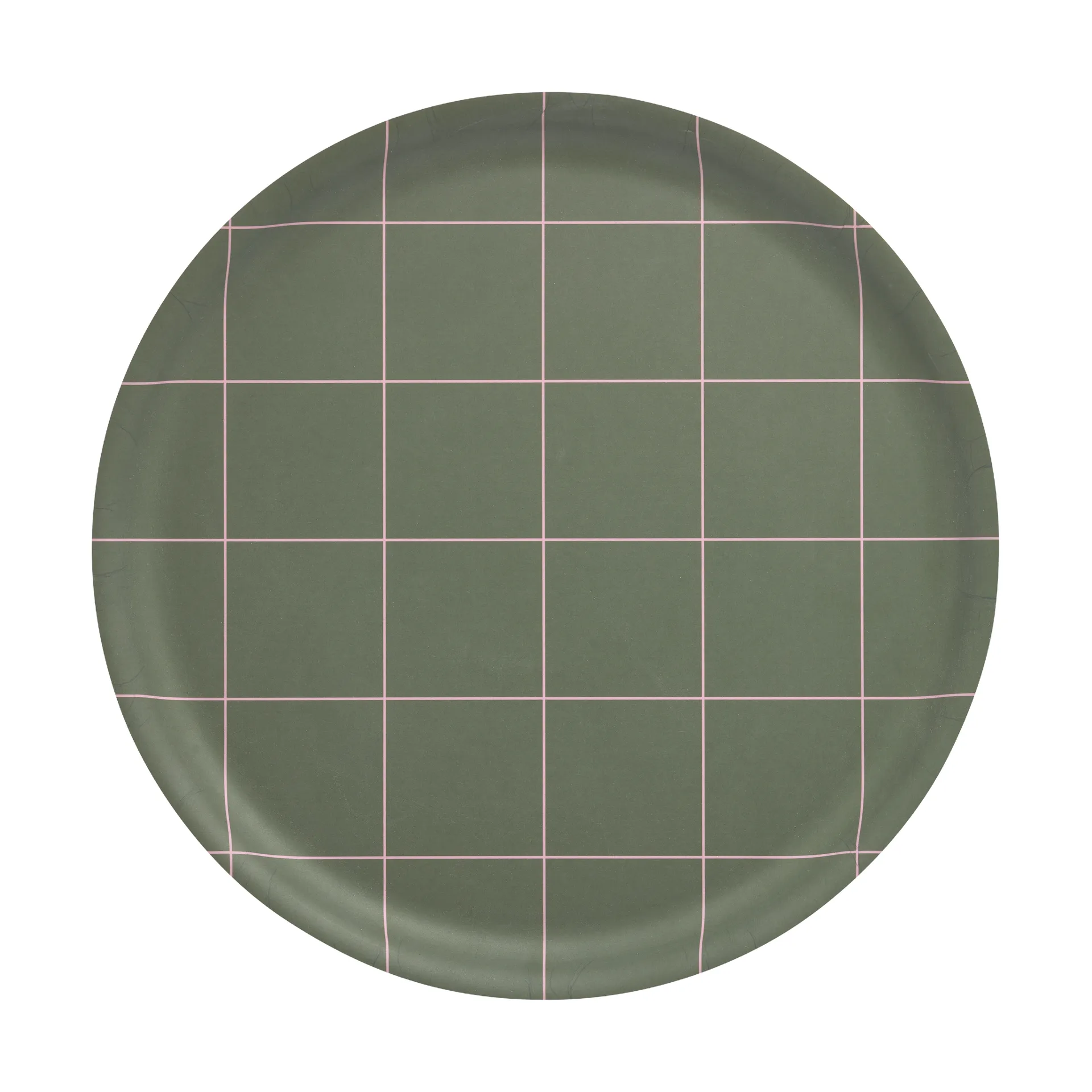 Checks & Stripes tray Ø35 cm, Olive Muurla