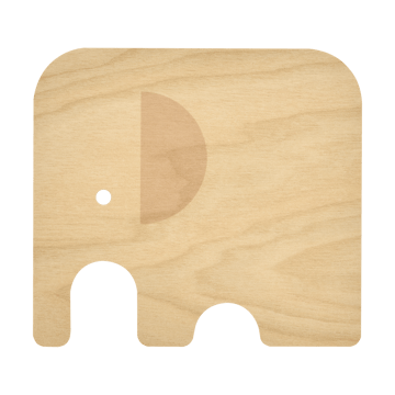 Elephant glass coaster 11x10 cm - Pink - Muurla