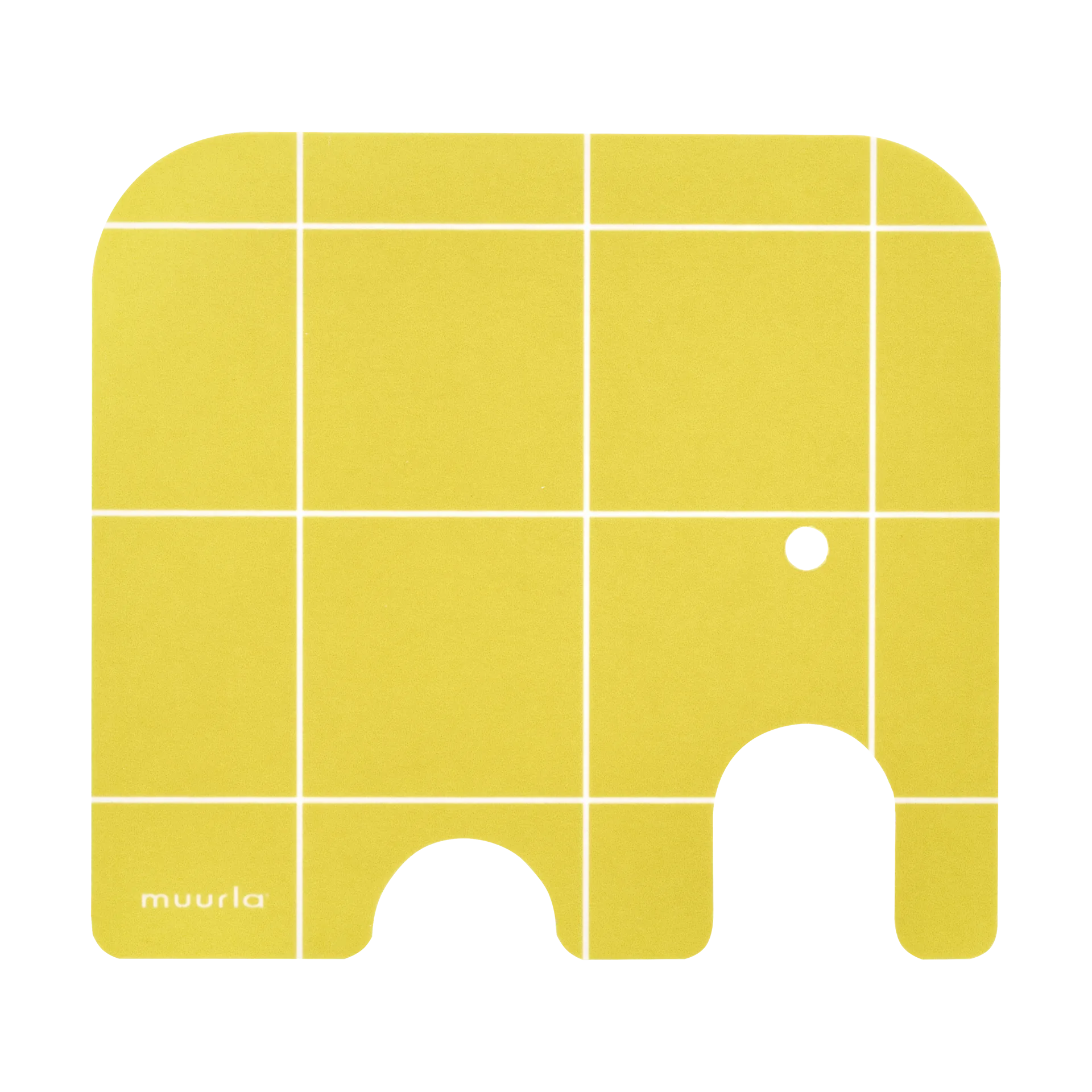 Elephant glass coaster 11x10 cm, Yellow Muurla