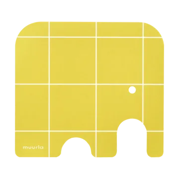 Elephant glass coaster 11x10 cm - Yellow - Muurla