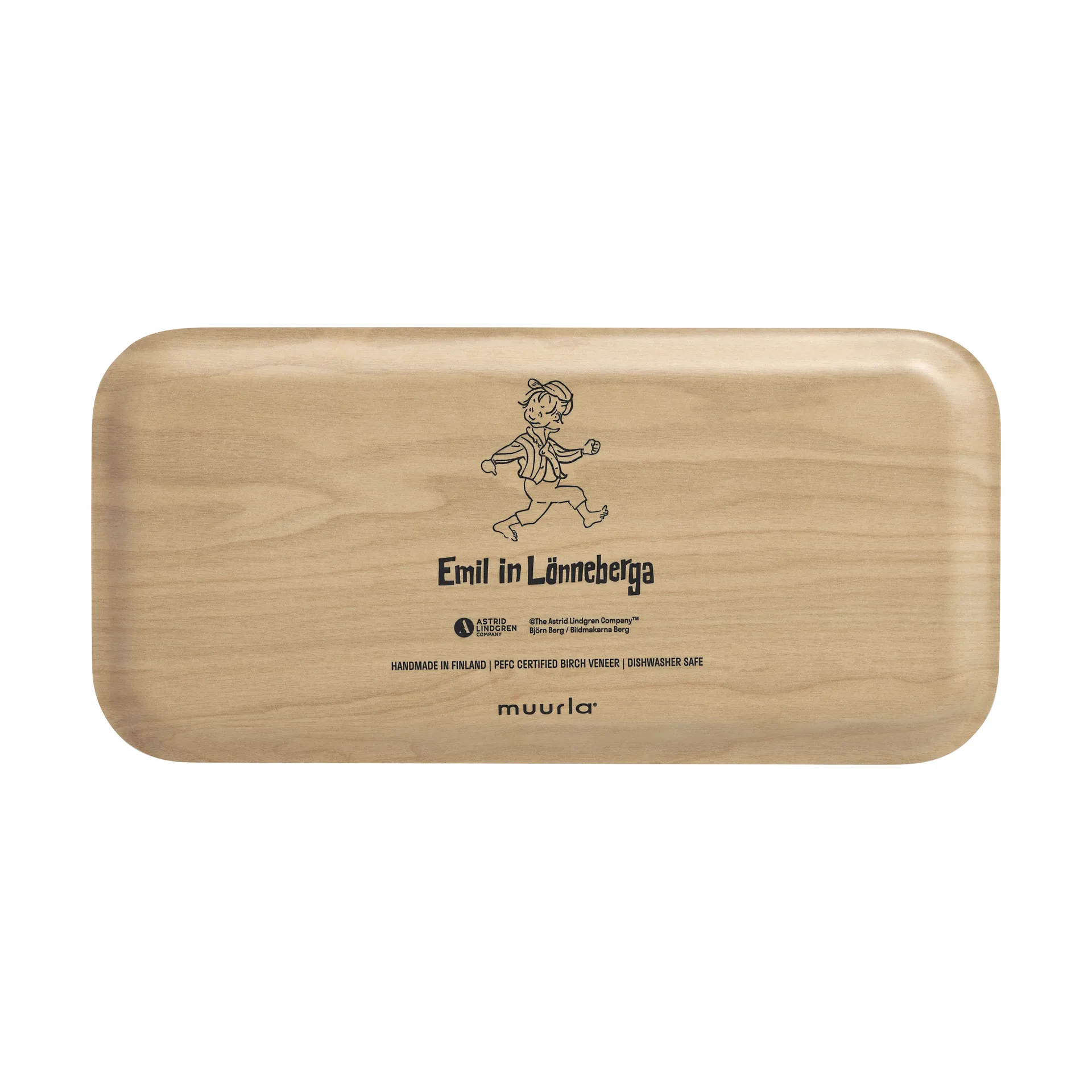 Emil The Katthult Folks tray 13x27 cm, Birch Muurla