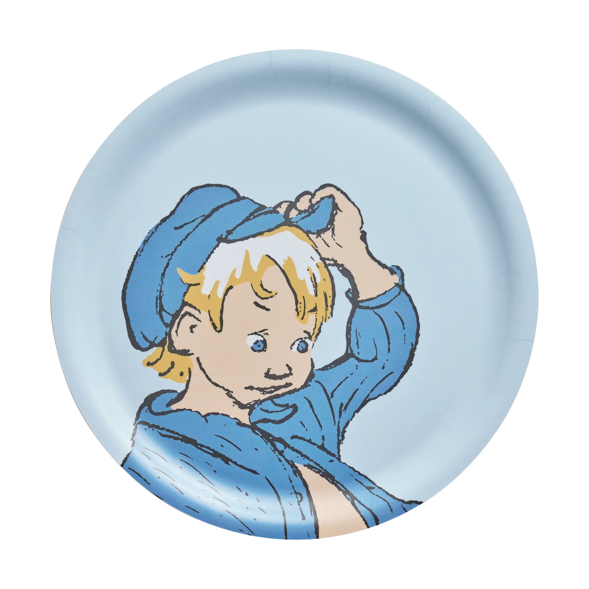 Emil tray Ø25 cm, Blue Muurla