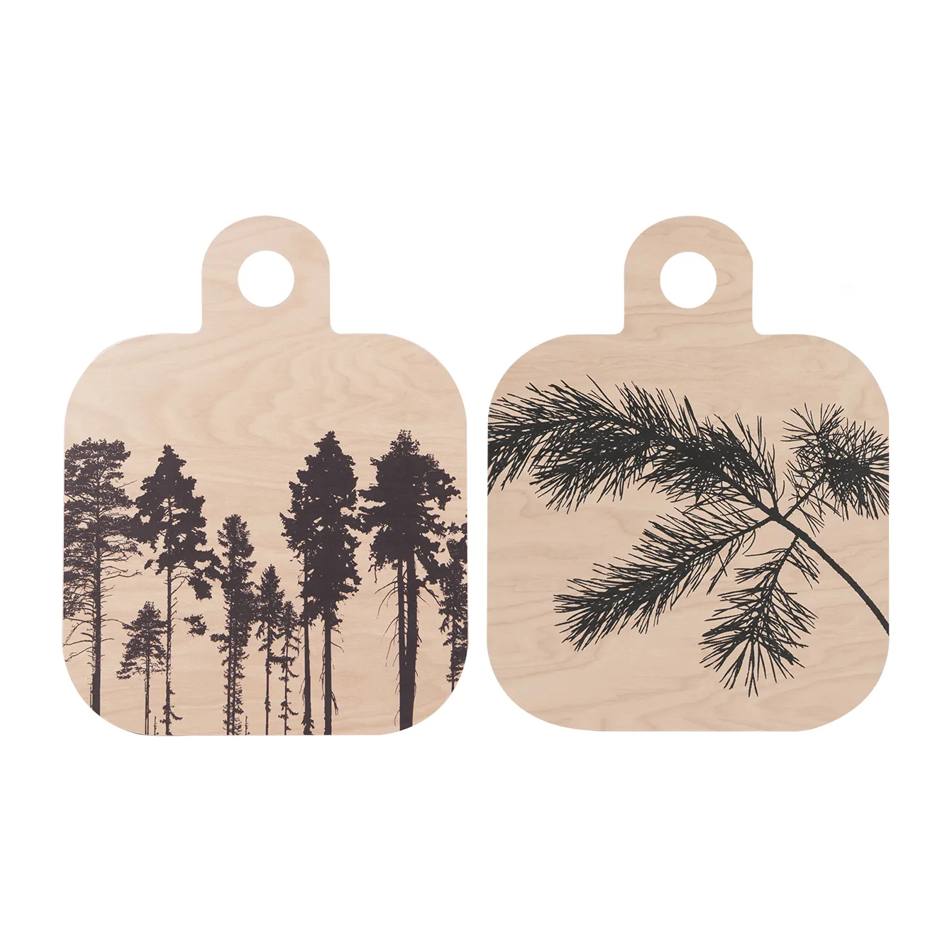 Forest cutting board 25x32 cm, Natural-black Muurla