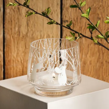 In the Woods tealight holder/bowl 8 cm - clear-white - Muurla