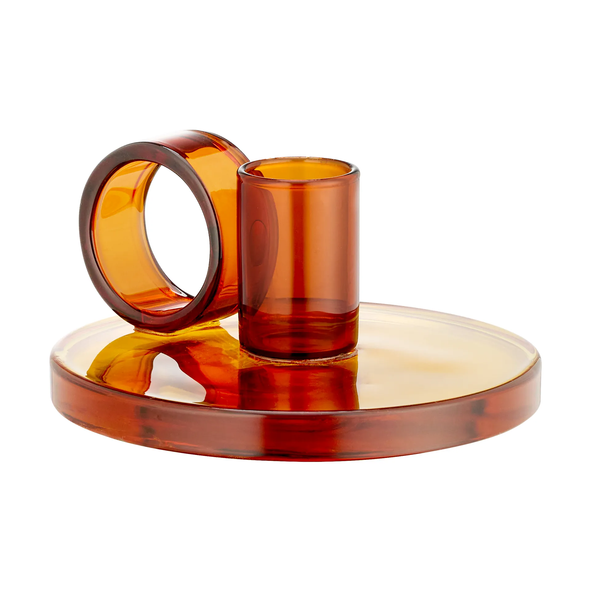Loop candle holder Ø11 cm, Amber Muurla