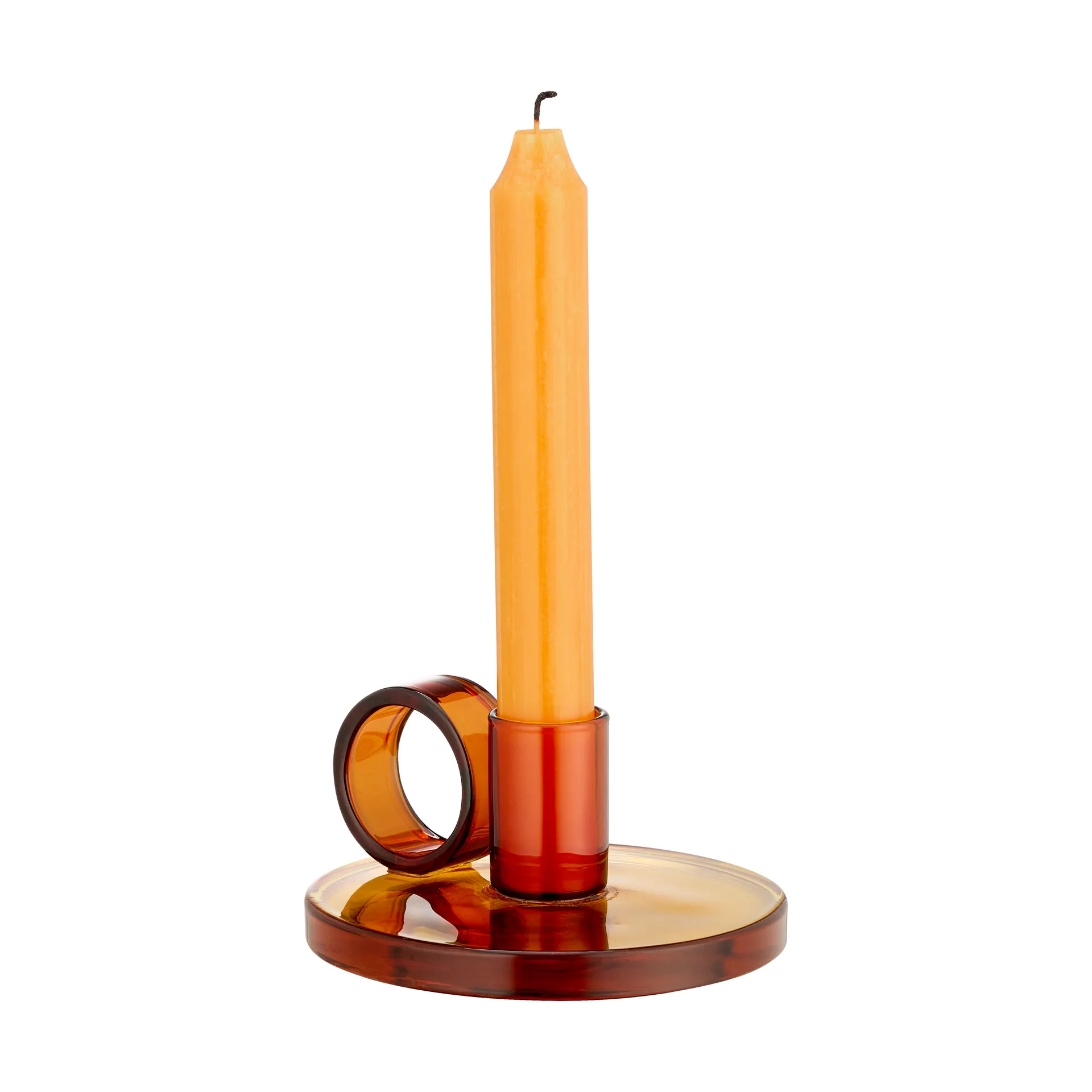 Loop candle holder Ø11 cm, Amber Muurla