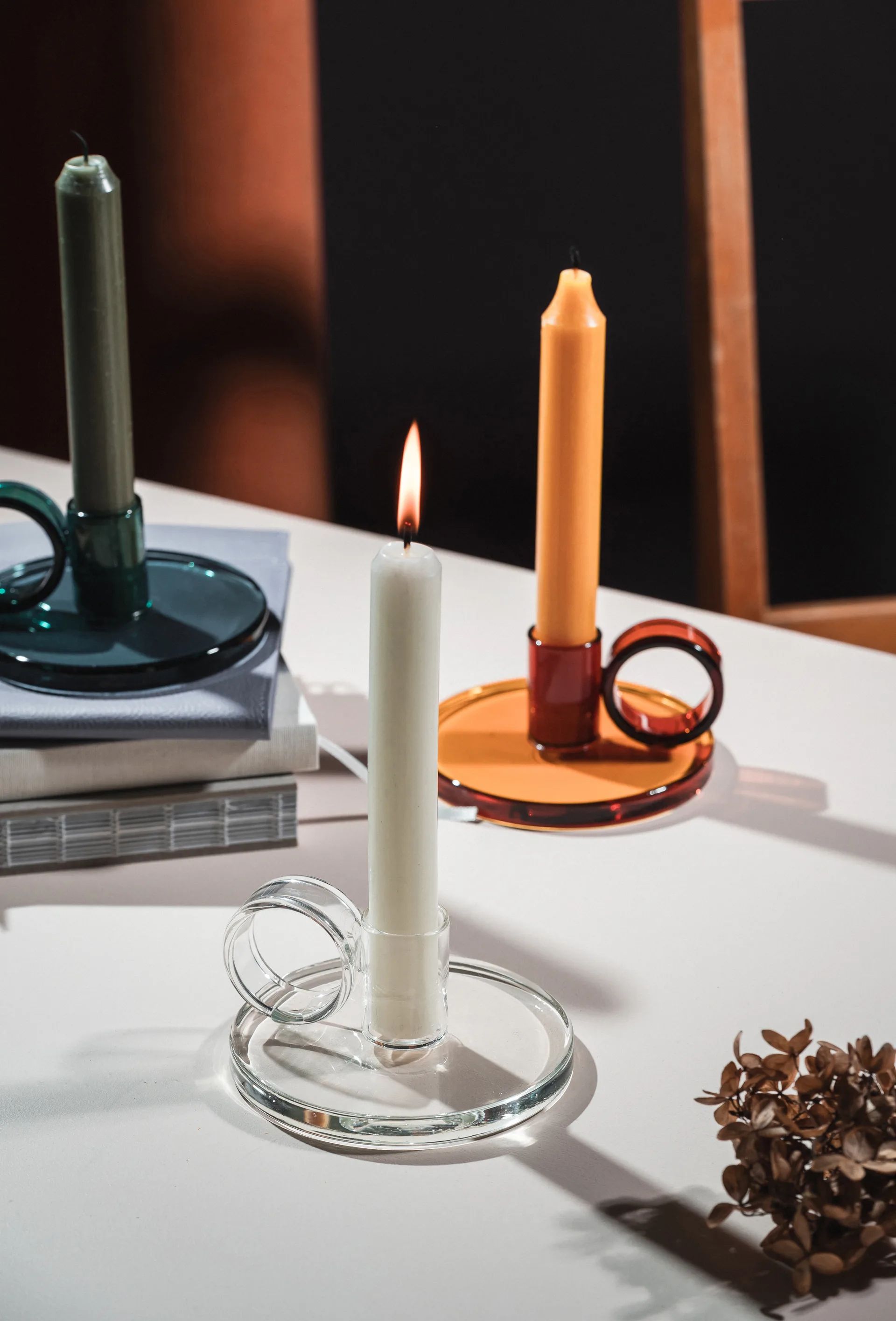 Loop candle holder Ø11 cm, Clear Muurla