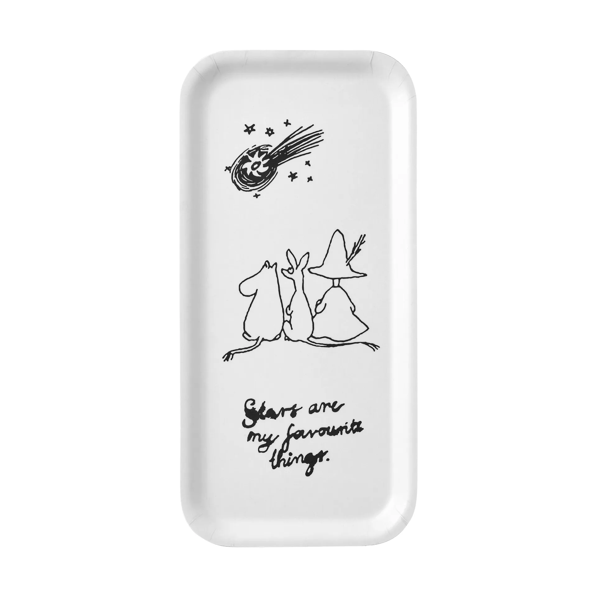 Moomin 80 tray 13x27 cm, White Muurla