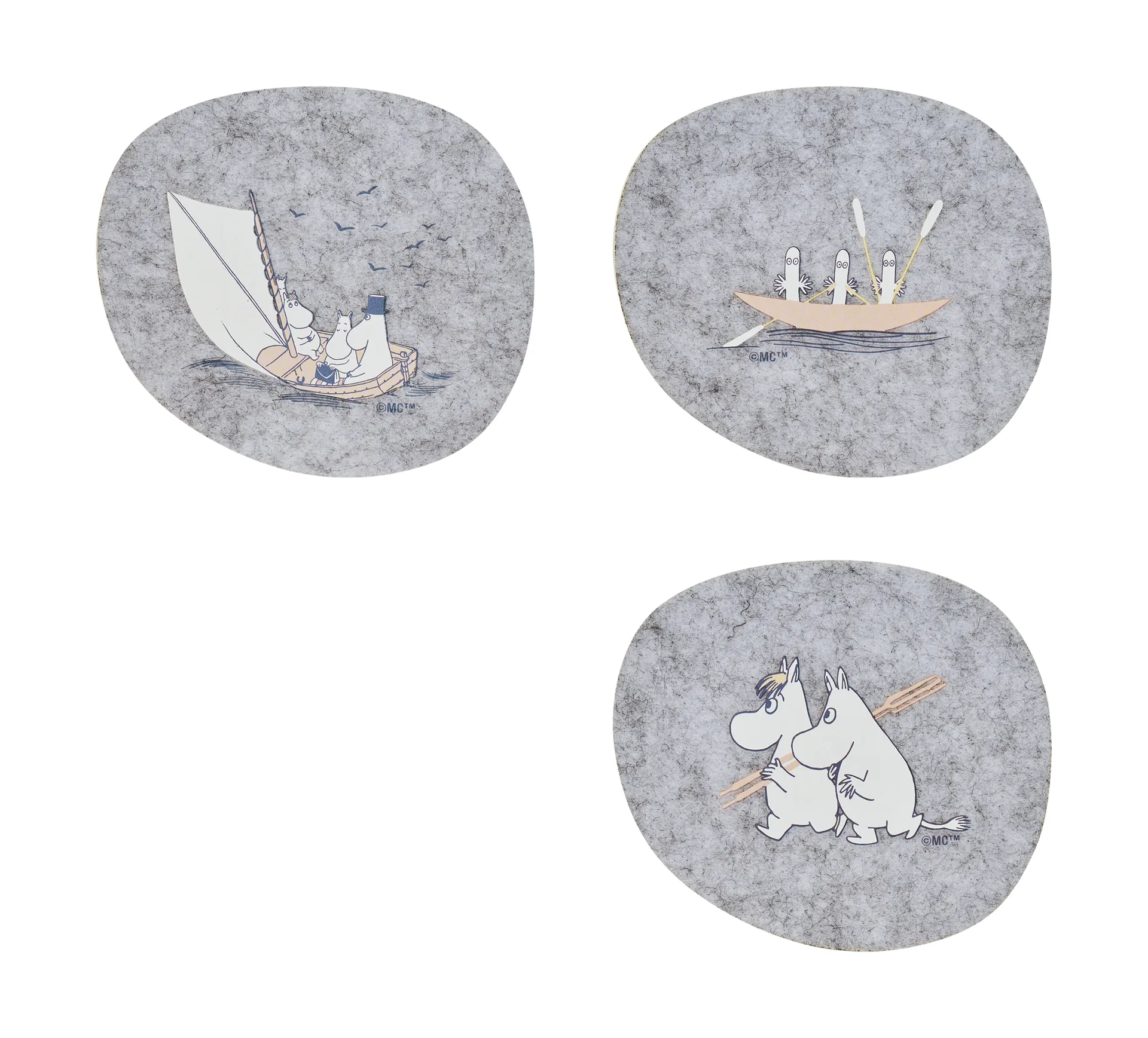 Moomin coaster 9.5x11 cm 4 pieces, Sailors Muurla