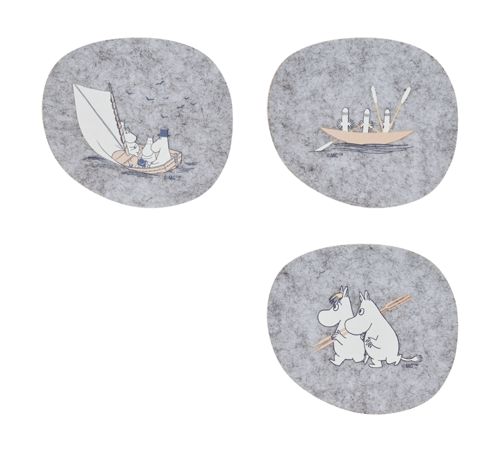 Moomin coaster 9.5x11 cm 4 pieces, Sailors Muurla