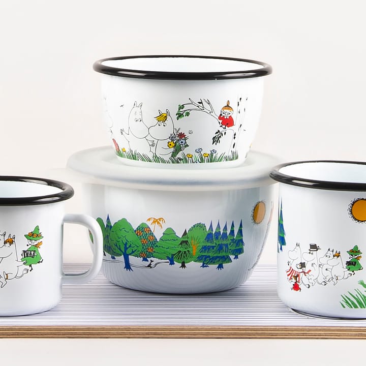Moomin Colors enamel bowl 30 cl, Happy Family Muurla