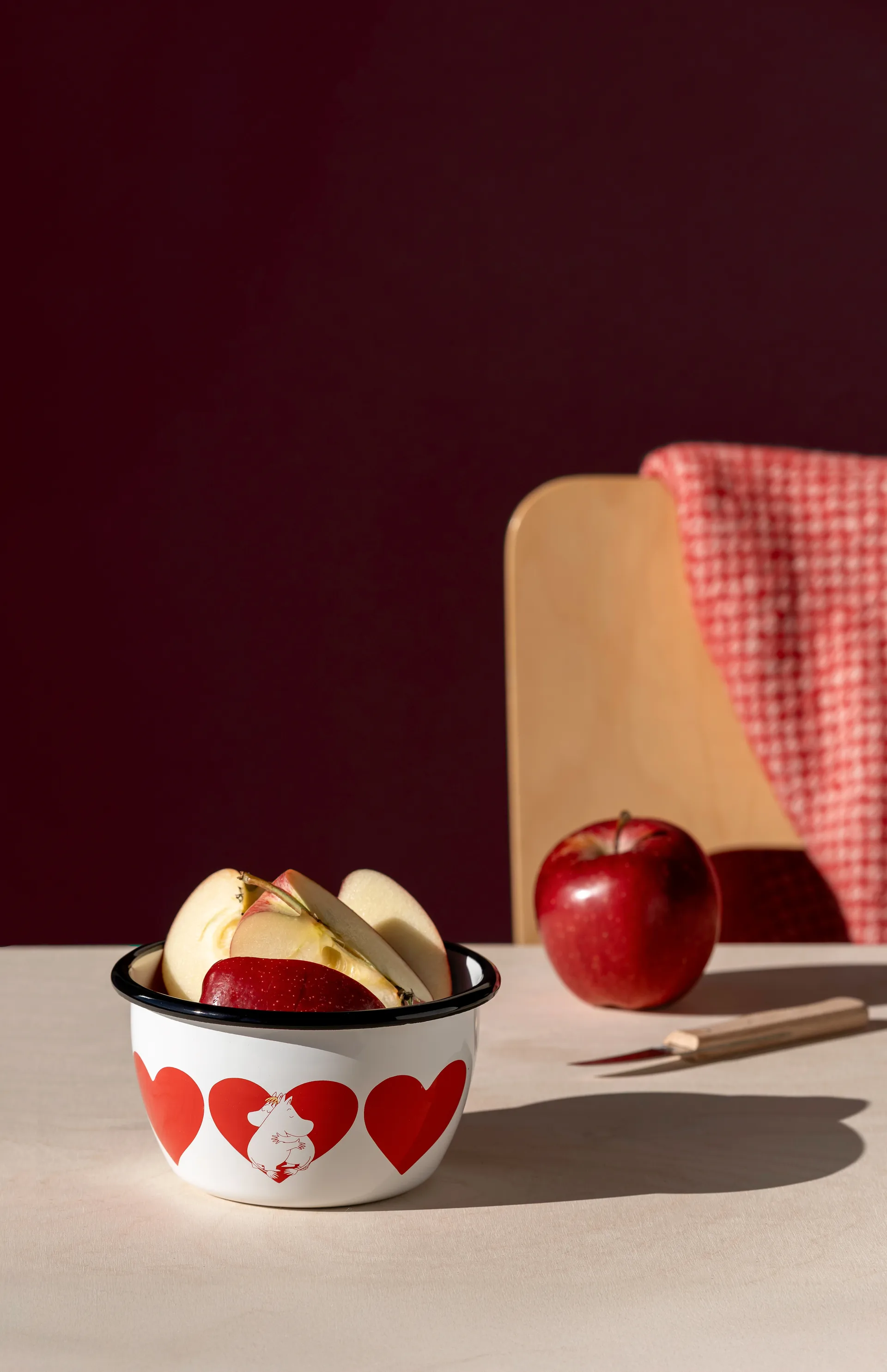 Moomin enamel bowl 60 cl, Heart Muurla