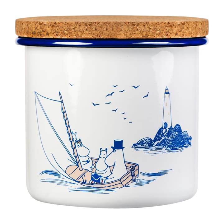Moomin enamel jar with cork lid 1.3 l, Sailors Muurla