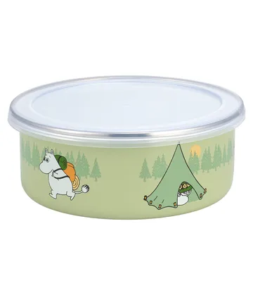Moomin enamel jar with lid 0.8 L - Campers - Muurla