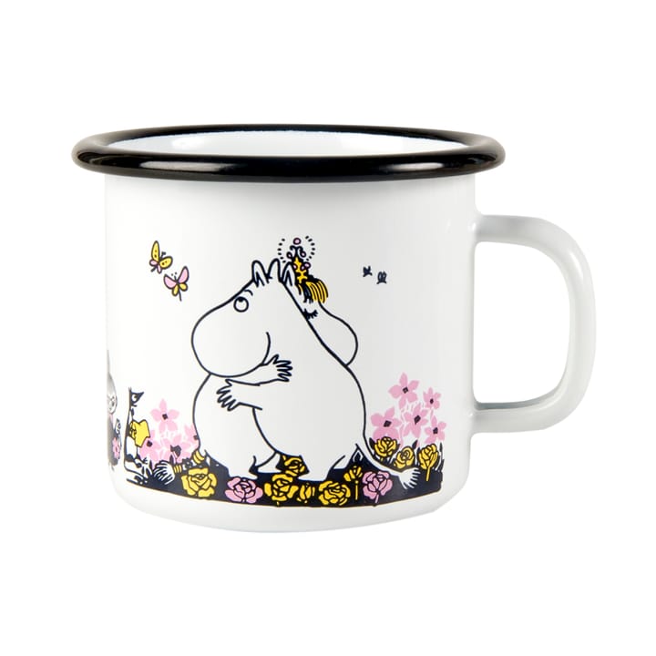 Moomin enamel mug hugs 25 cl, white Muurla