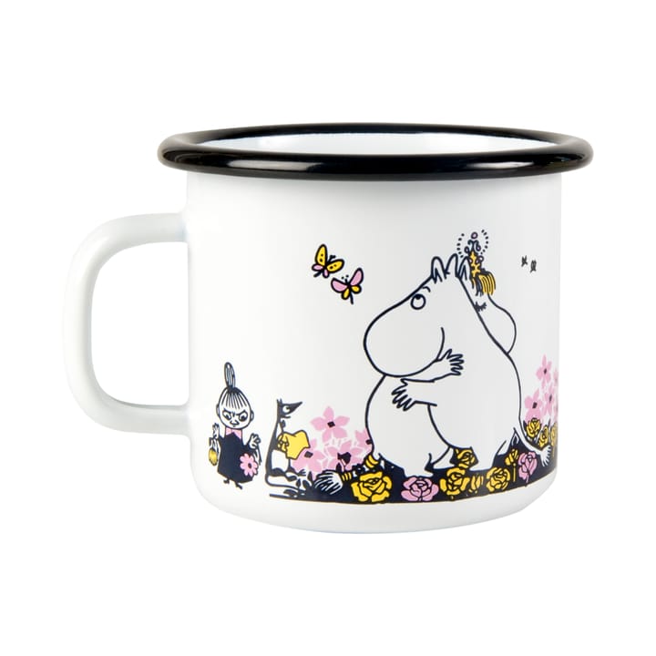 Moomin enamel mug hugs 25 cl, white Muurla