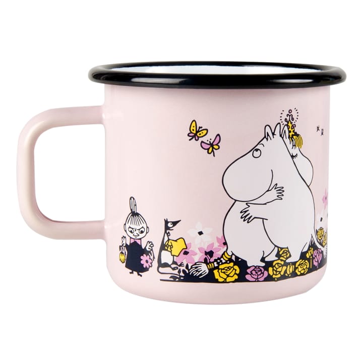 Moomin enamel mug hugs 37 cl, Rosa Muurla