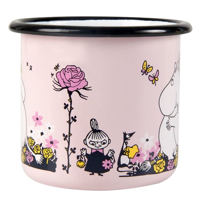 Moomin enamel mug hugs 37 cl, Rosa Muurla