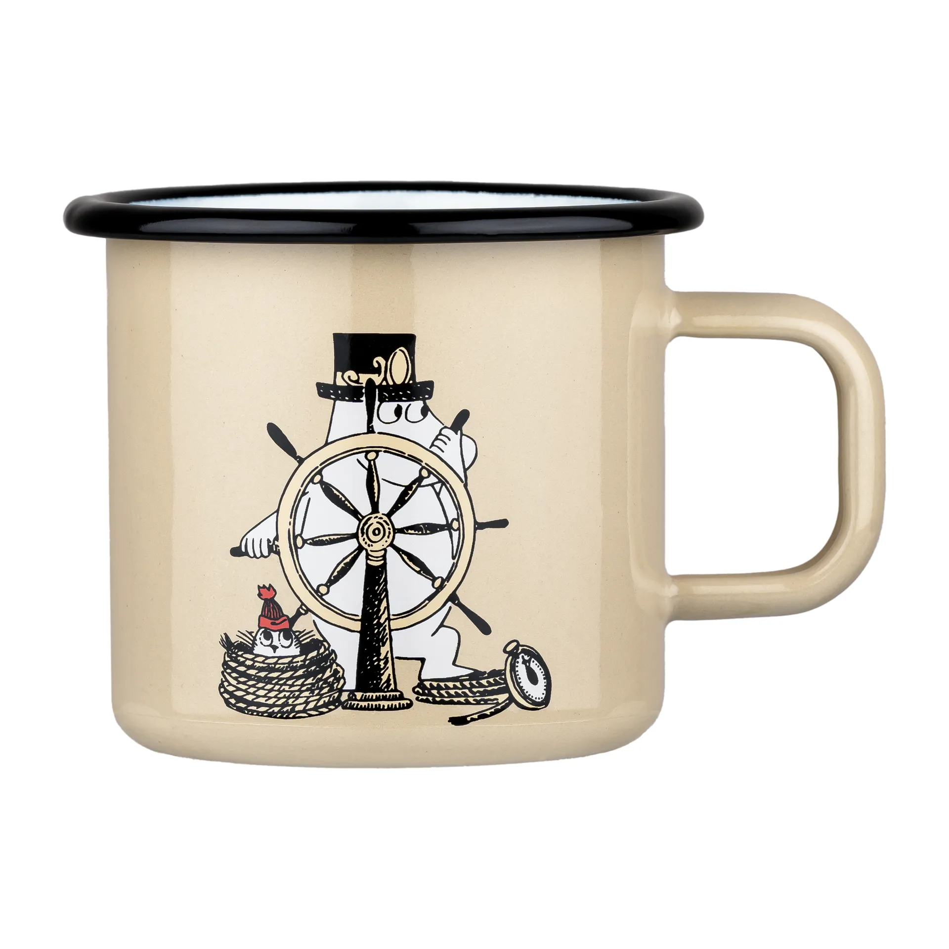 Moomin enamel mug The adventurer 37 cl, Beige Muurla