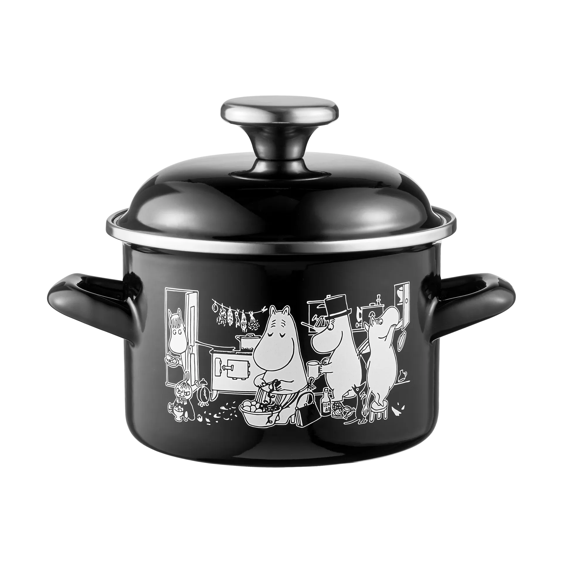 Moomin enamel pot tall lid 1.5 L, The Kitchen Muurla