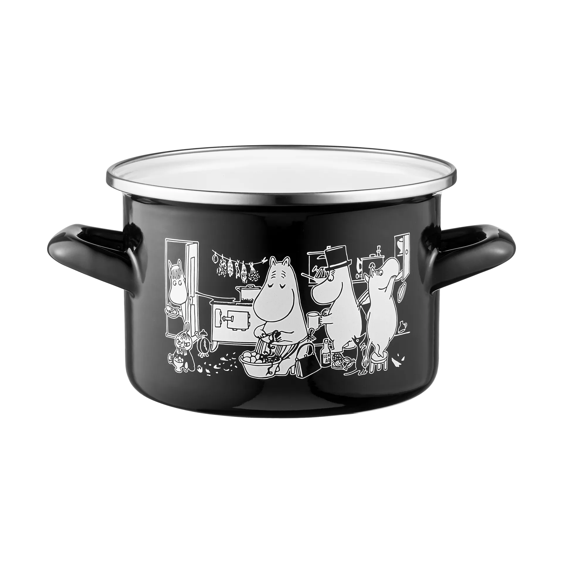 Moomin enamel pot tall lid 1.5 L, The Kitchen Muurla