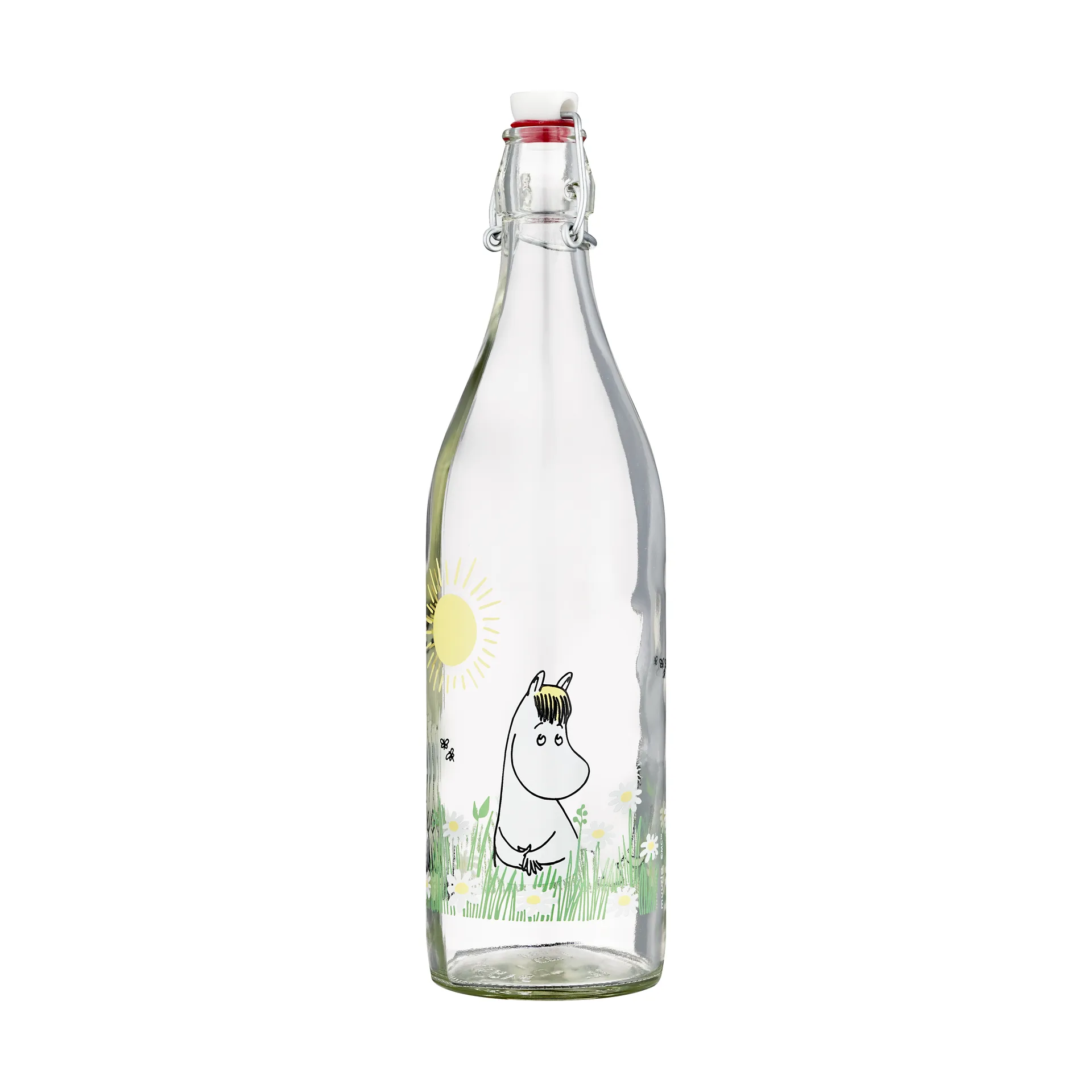 Moomin glass bottle 1 L, Meadow Muurla