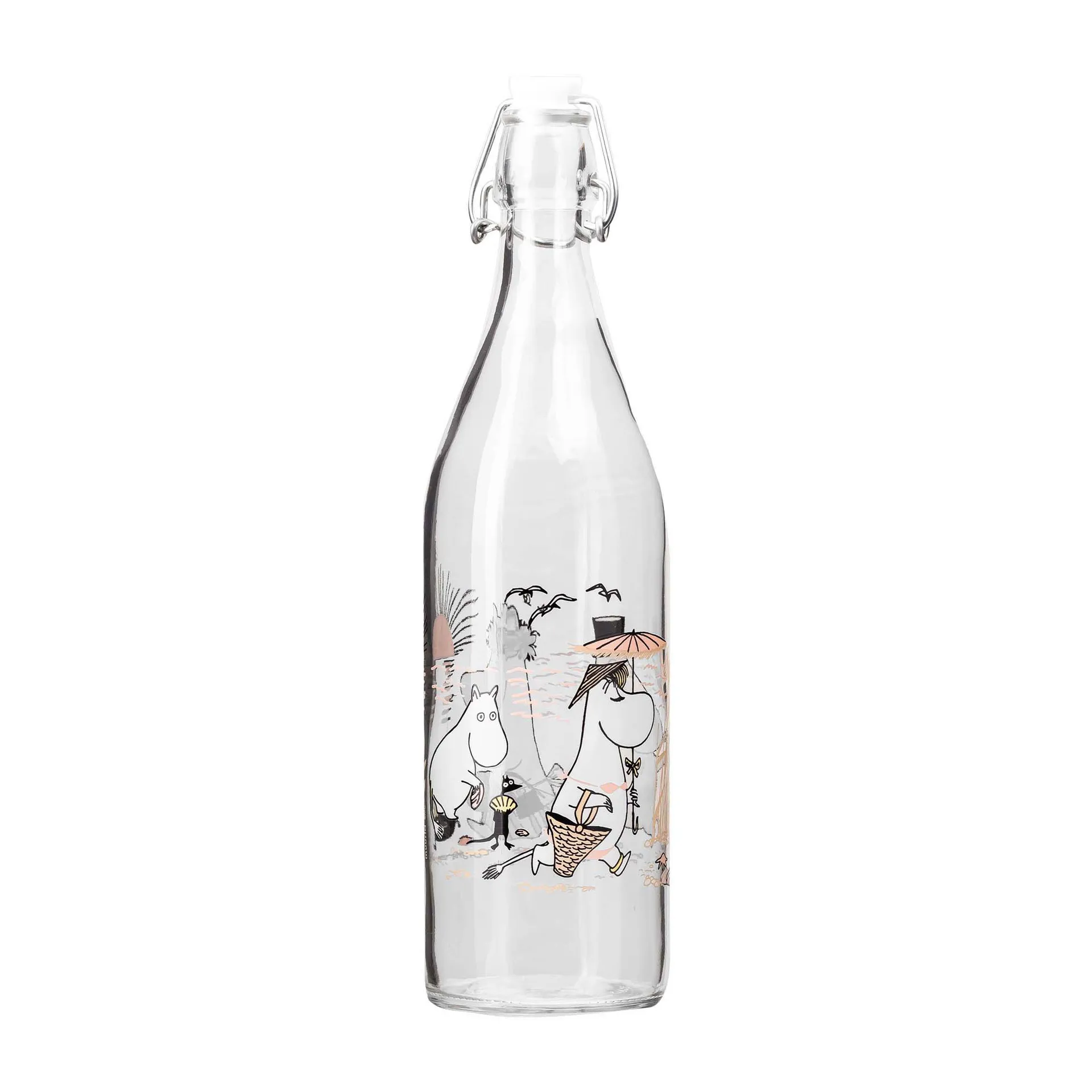 Moomin glass bottle 1 L, The Beach Muurla