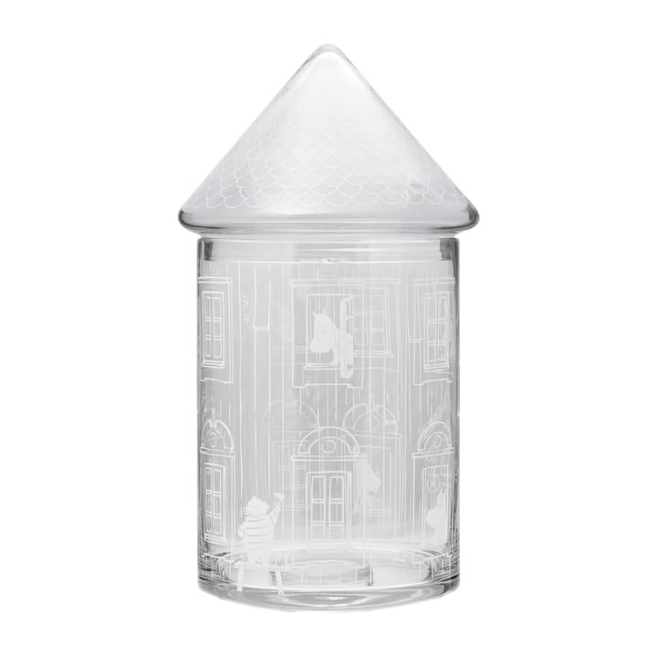 Moomin house glass jar with lid 30.5 cm, Clear Muurla