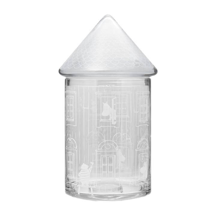 Moomin house glass jar with lid 30.5 cm - Clear - Muurla